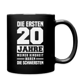 Lustiges Geschenk Zum 20. Geburtstag - Tasse einfarbig - Schwarz - Rechts
