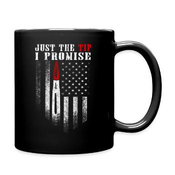 Nur der Tipp: USA-Flagge - Tasse einfarbig - Schwarz - Rechts