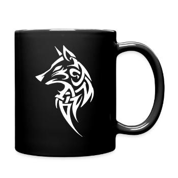 Wolf Tribal - Full Colour Mug - black - Right