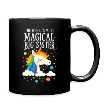 Unicorn Magic Big Sister sister - Full Colour Mug - black - Right