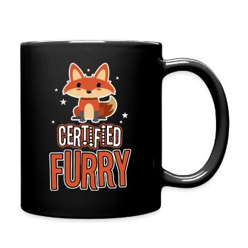 Certified furry - Tasse einfarbig - Schwarz - Rechts
