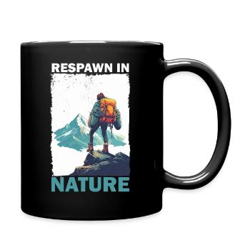 Alpiniste avec sac à dos dans les montagnes Jeux - Mug uni - noir - Droite