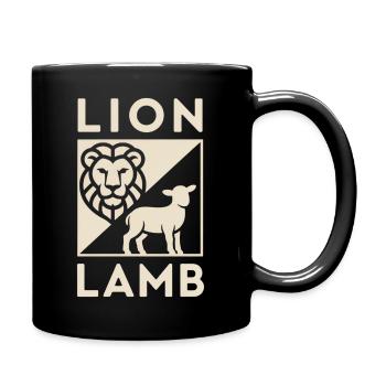 Christlich Lion Lamb Löwe Und Lamm - Tasse einfarbig - Schwarz - Rechts