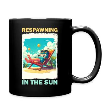 Console de jeu sur la plage au soleil - Mug uni - noir - Droite