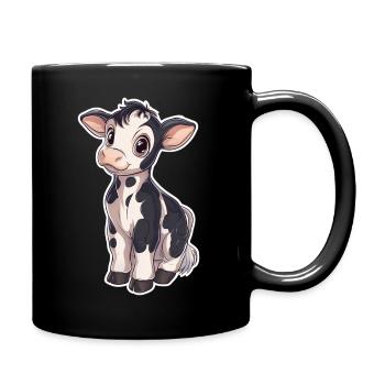 Kuh - Tasse einfarbig - Schwarz - Rechts