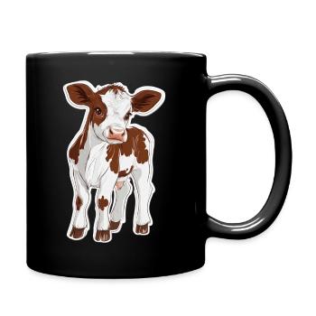 Kuh - Tasse einfarbig - Schwarz - Rechts