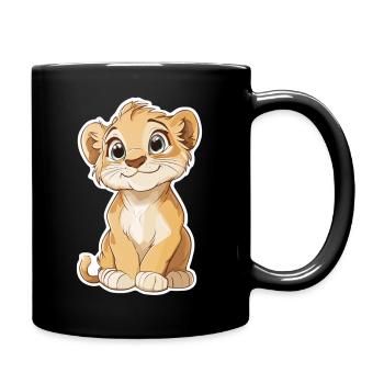 Lion - Full Colour Mug - black - Right