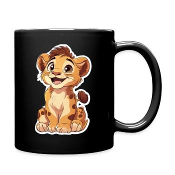 Lion - Full Colour Mug - black - Right