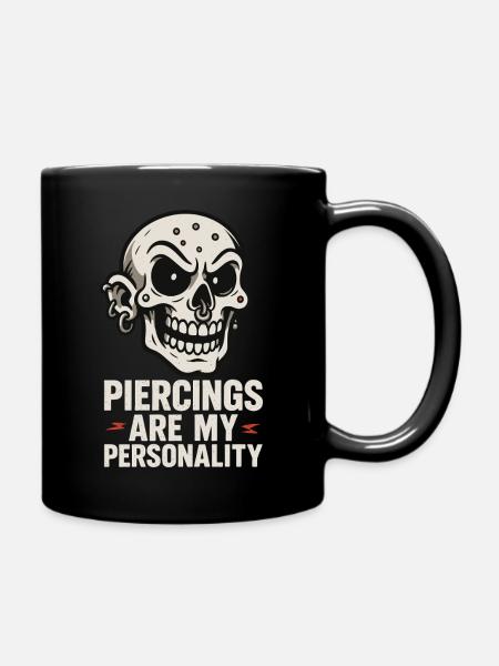 Piercing Addict Body Mod Enthusiast - Full Colour Mug - black