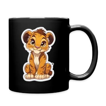 Lion - Full Colour Mug - black - Right