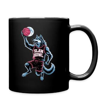 Slam Howl Basketball Wolf - Full Colour Mug - black - Right