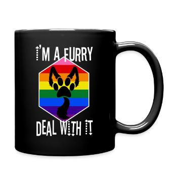 I'm A Furry Deal With It - Tasse einfarbig - Schwarz - Rechts