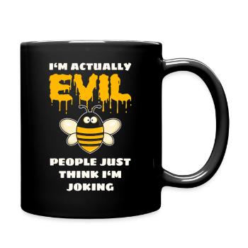 Drôle d’abeille maléfique - Mug uni - noir - Droite