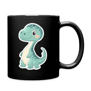 Dinosaurier - Tasse einfarbig - Schwarz - Rechts