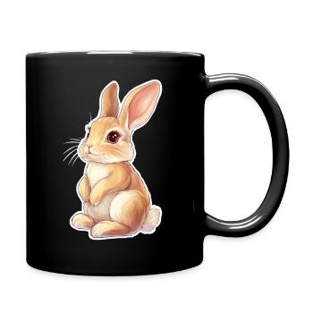 Hase - Tasse einfarbig - Schwarz - Rechts