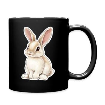 Hase - Tasse einfarbig - Schwarz - Rechts