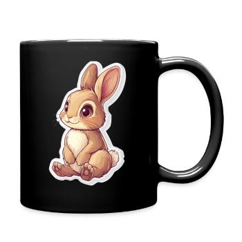 Hase - Tasse einfarbig - Schwarz - Rechts