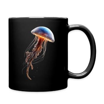Qualle Jellyfish Feuerqualle Medusa Süße Quallen - Tasse einfarbig - Schwarz - Rechts