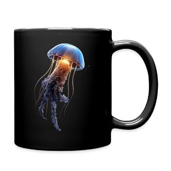 Qualle Jellyfish Feuerqualle Medusa Süße Quallen - Tasse einfarbig - Schwarz - Rechts