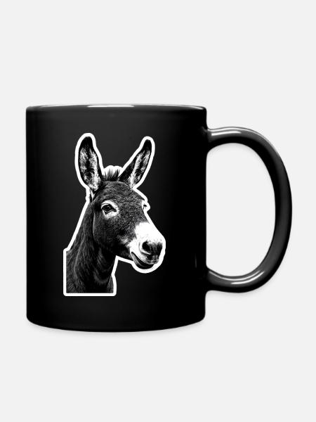 Eselporträt – Natürlich & charakterstark - Tasse einfarbig - Schwarz