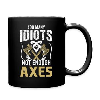 Mythologie viking Valhalla guerrier hache dictons - Mug uni - noir - Droite