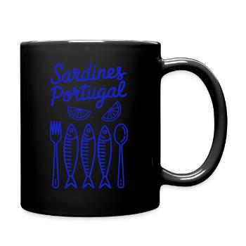 Sardines Portugal Motif - Full Colour Mug - black - Right