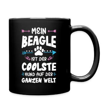 Beagle Dog Saying - Full Colour Mug - black - Right