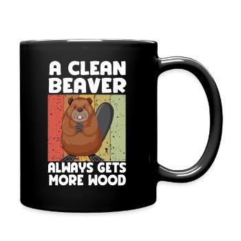 Dicton sur le bois de castor propre - Mug uni - noir - Droite