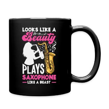 Saxofon - Tasse einfarbig - Schwarz - Rechts