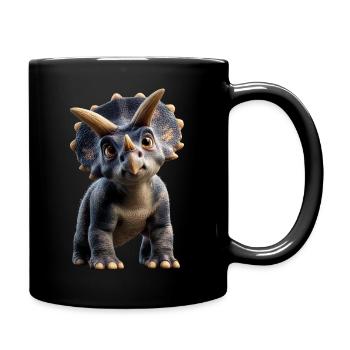 Triceratops Dinosaurier Dinos Triceratops Dino - Tasse einfarbig - Schwarz - Rechts