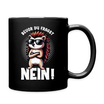 Avant de demander No Hedgehog Mauvaise humeur - Mug uni - noir - Droite
