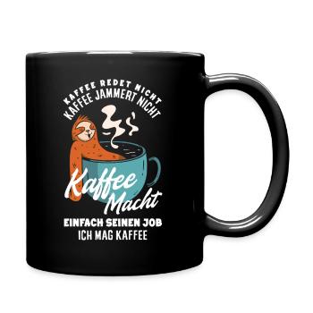 Coffee doesn't talk – I like coffee - Full Colour Mug - black - Right
