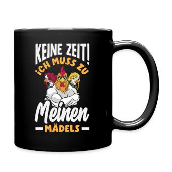 Pas le temps! Je dois aller vers mes filles – des poulets - Mug uni - noir - Droite