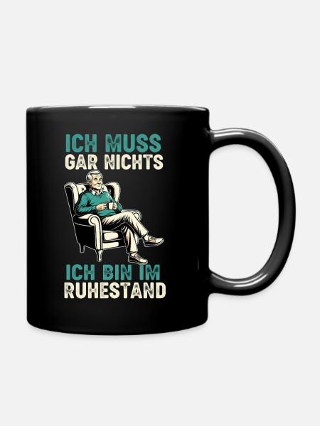 Opa Rentner 2025 Enkelkind Geschenk Ruhestand - Tasse einfarbig - Schwarz