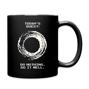 Today's Quest: Do Nothing – Take Care | Zen - Full Colour Mug - black - Right