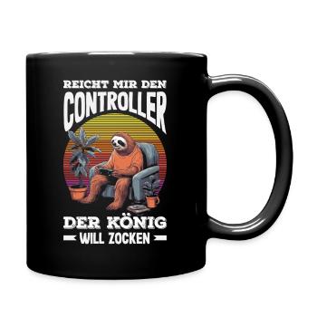 Hands me the controller – King wants to play - Full Colour Mug - black - Right