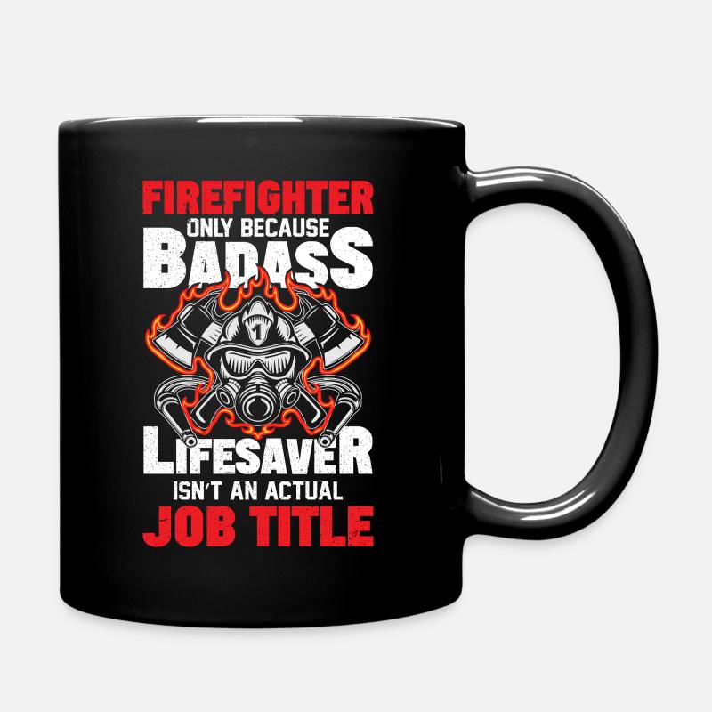Feuerwehrmann - Tasse einfarbig - Schwarz