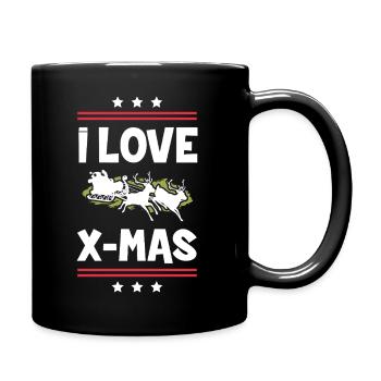 Ich Liebe Xmas Weihnachten - Tasse einfarbig - Schwarz - Rechts