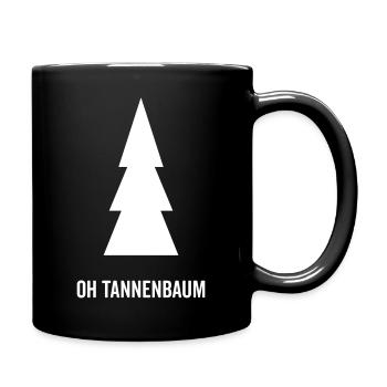 Oh Tannenbaum Weihnachtsmotiv - Tasse einfarbig - Schwarz - Rechts