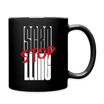 Stop Scrolling Typography design - Full Colour Mug - black - Right