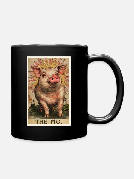 Schweine Schwein - Tasse einfarbig - Schwarz
