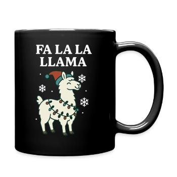 Fa La La Llama Drôle de Noël Père Noël - Mug uni - noir - Droite