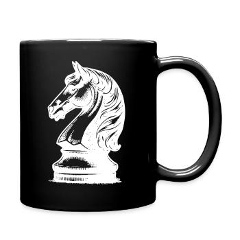 Échiquier avec pièces, roi et pions - Mug uni - noir - Droite