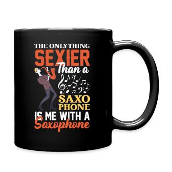 Saxofon - Tasse einfarbig - Schwarz - Rechts