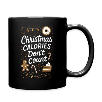 Christmas Calories Don't Count Holiday Humor - Full Colour Mug - black - Right