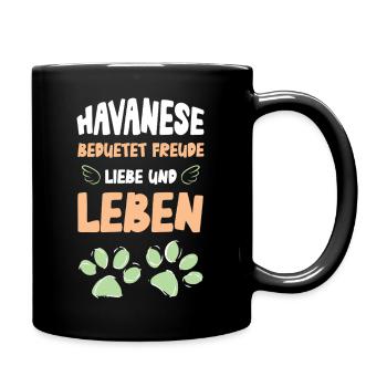Havanese Love and Life Cheerful - Full Colour Mug - black - Right