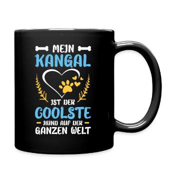 Mein Kangal: Coolste Hundewelt Herz - Tasse einfarbig - Schwarz - Rechts