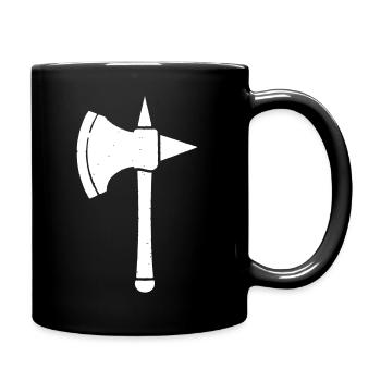 Wikinger Axt Krieger Waffe Mittelalter - Tasse einfarbig - Schwarz - Rechts