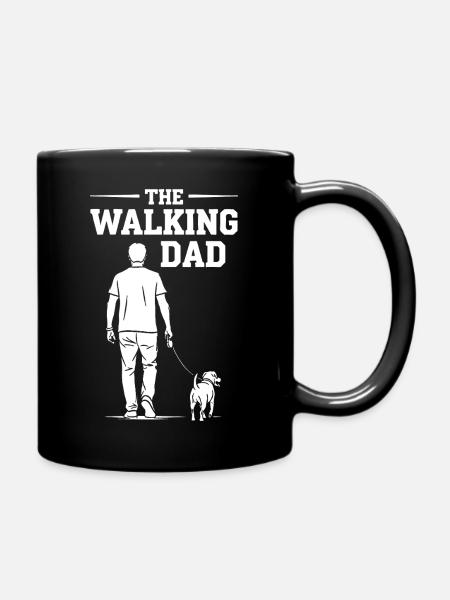 The Walking Dad - Lustiges Hunde Papa Geschenk - Tasse einfarbig - Schwarz