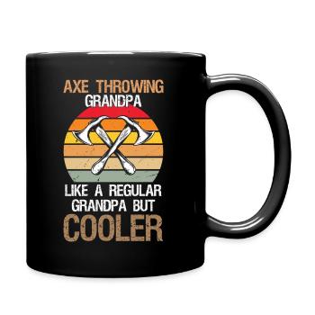 Axe Throwing Grandpa Axe Thrower - Tasse einfarbig - Schwarz - Rechts